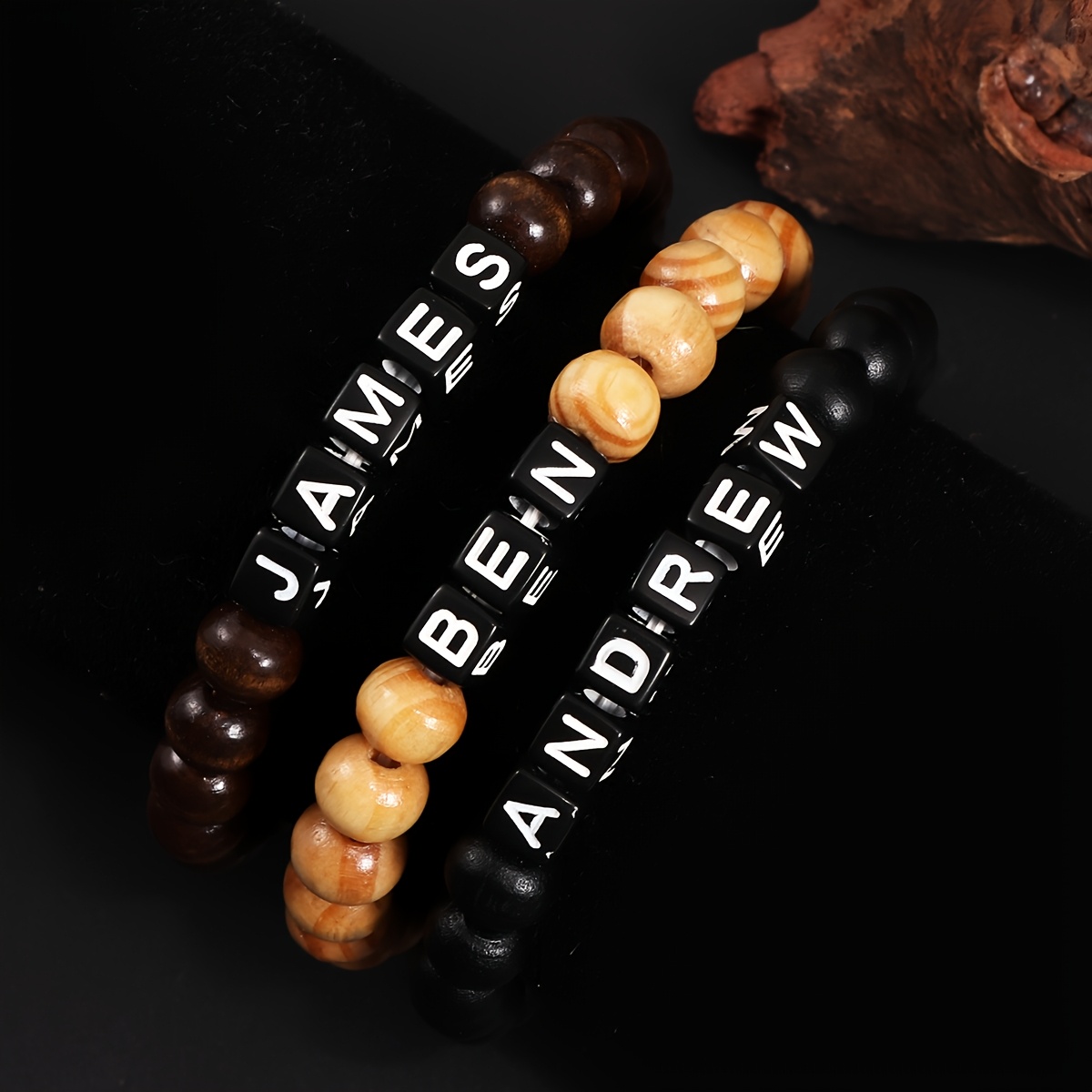 Custom Bracelet Set with Vintage Creative Stacked Design